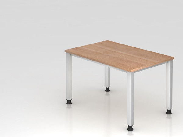 Hammerbacher bureau 4-poots vierkant 120x80cm walnoot, rechthoekige vorm, VQS12/N/S