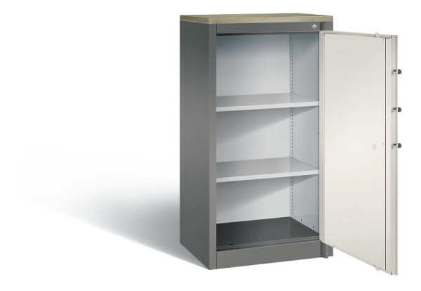 C+P brandbeveiligingskast Certos, H1226xB650xD500mm, kleur: vulkaangrijs / parelwit, dagschoot, 3 OH, 1160-000 S10418