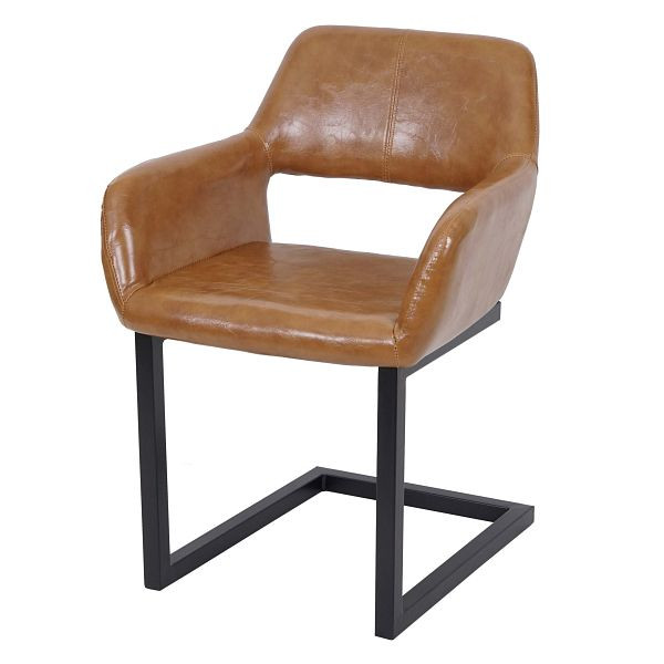 Mendler eetkamerstoel HWC-A50 II, sledestoel, keukenstoel, retro jaren 50 design, imitatieleer, imitatiesuède, 62870
