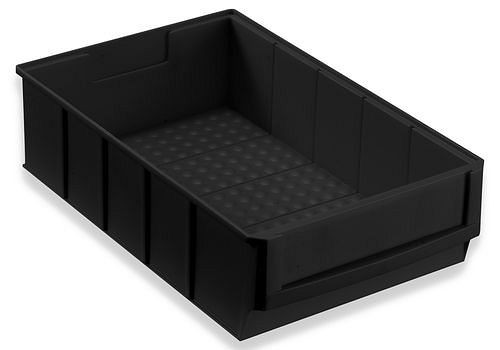 DENIOS pro-line ESD-plankdoos pro-line C1-B, PP, 185 x 300 x 81 mm, zwart, 24 stuks, 265169