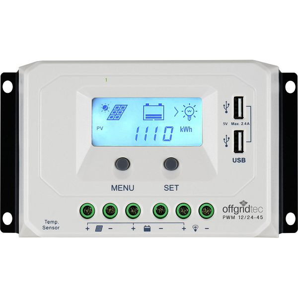 Offgridtec PWM Pro laadregelaar 12V/24V 45A USB, 1-01-010925