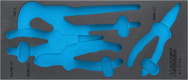 Hazet 2-componenten zachtschuiminleg, voor 163-511 Afmetingen / lengte: 392 mm x 172 mm Organisatiesysteem maat: 1/3+ (172 x 392 mm), 163-511L
