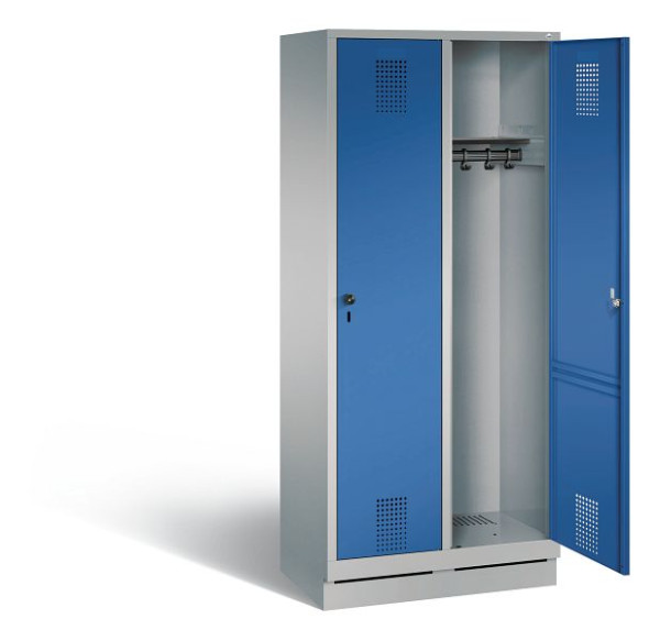 C+P Evolo kleerkast, H1800xW810xD500mm, kleur: wit aluminium / gentiaanblauw, 48020-22 S10765