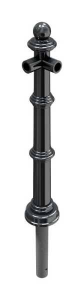 Schake aluminium stijlpaal serie 495.01B, hoekpaal voor bovenrail 90°, 495_03B