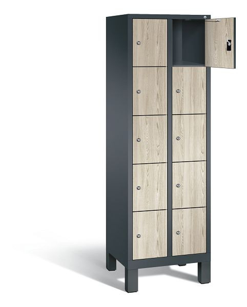C+P lockerkast Evolo, H1850xB610xD500mm, kleur: antracietgrijs / decor Sen ash, 48010-205 S10193