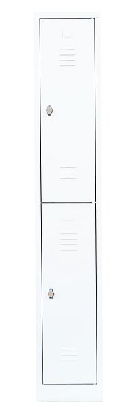 Lüllmann stalen kledingkast / kledingkast, 1800 x 315 x 500 mm, signaalwit/signaalwit, 520217