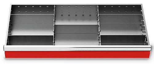 Bedrunka + Hirth metalen indelingsset 7 delig, R 36-16, paneelhoogte 75 mm, afmetingen in mm (BxDxH): 900 x 400 x 75, 198-146-75
