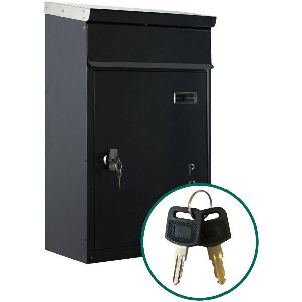 ScanProDesign Safepost 854 Tiamat - met 50 L opbergvolume en roestvrijstalen dak, antracietgrijs, 42656