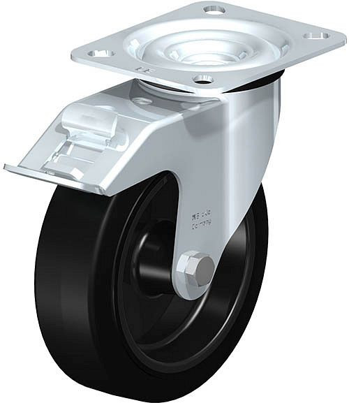 Bedrunka + Hirth zwenkwiel met rem Ø 125 mm, verrijdbare ladekasten T736, 04ST736LF125