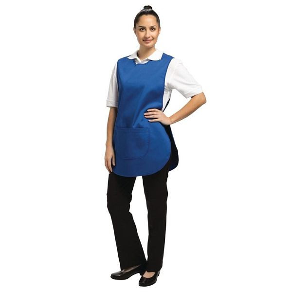 Whites Chefs Clothing Witte tabberd met zak koningsblauw B043