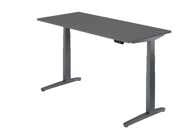 Hammerbacher zit-sta bureau elektrisch 180x80cm grafiet/grafiet, rechthoekige vorm, VXBHM19/G/GG