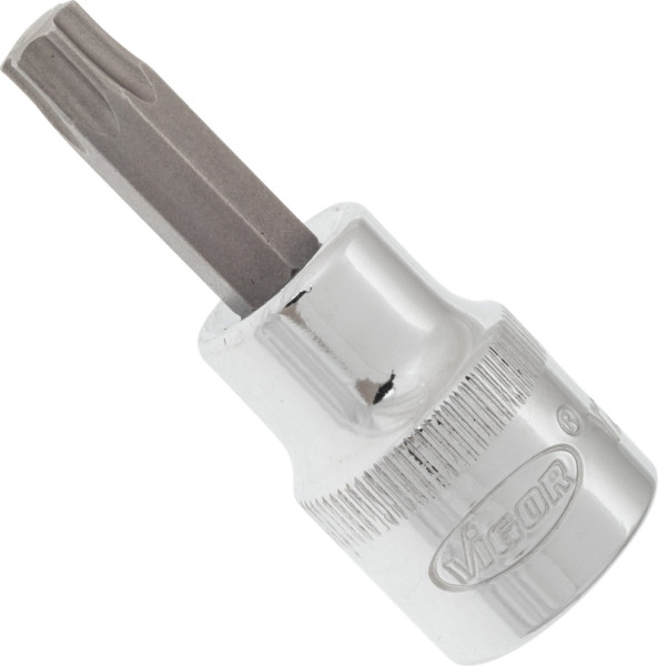 VIGOR TORX® schroevendraaierbit, hol vierkant 10 mm (3/8 inch), binnen TORX® profiel, T40, lengte: 49 mm, voor handbediening, V2298N