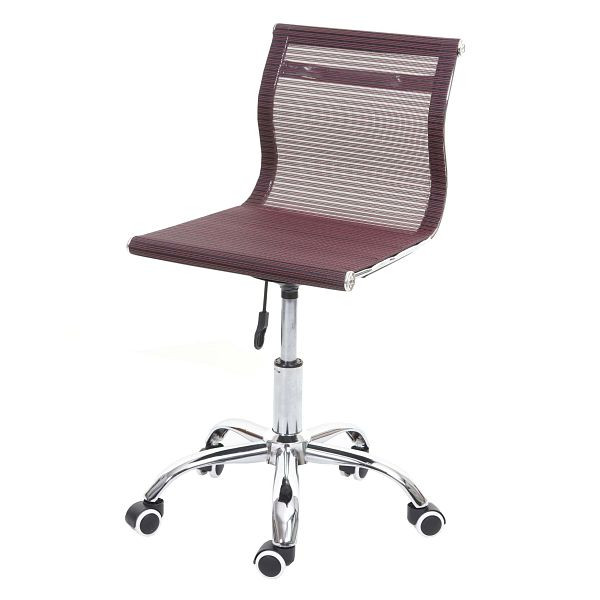 Mendler bureaustoel HWC-K53, draaistoel, bureaustoel, computerstoel, mesh bekleding stof/textiel, wijnrood, 94564