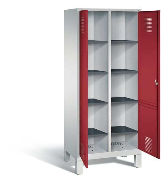 C+P washok Evolo, H1850xW810xD500mm, kleur: lichtgrijs/robijnrood, 48012-22B S10034