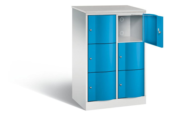 C+P lockerkast Resisto, H1255xB772xD540mm, kleur: lichtgrijs/lichtblauw, 8573-272 S10462