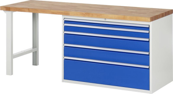 RAU werkbank serie 7000 - modulair ontwerp, onderbouwbak (5x XXL laden), 2000x840x700 mm, 03-7711A1-207B4S.11