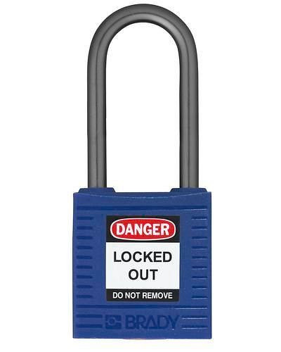DENIOS compact veiligheidsslot, doorzichtige beugelhoogte 38 mm, blauw, VE: 6 stuks, 244-324