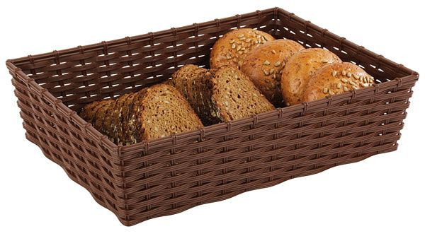 APS mand -WICKER-LOOK-, 39,5 x 29,5 cm, hoogte: 10 cm, polypropyleen, bruin, 40211