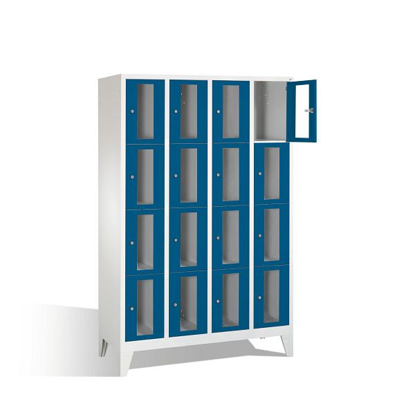 C+P lockerkast Classic, H1850xB1190xD500mm, kleur: lichtgrijs / gentiaanblauw, 8010A404 S10002