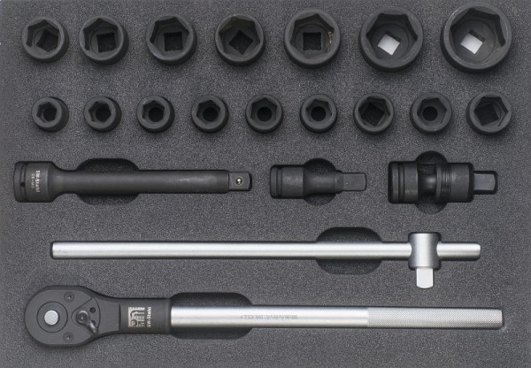 SW-Stahl werkplaatswagen serie, dopsleutel 3/4", met ratel, 21 stuks, Z3000-18