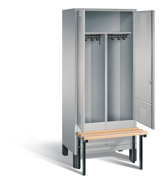 C+P zwart wit kastje Evolo, H1850xW810xD815mm, kleur: wit aluminium, 48032-22 S10086