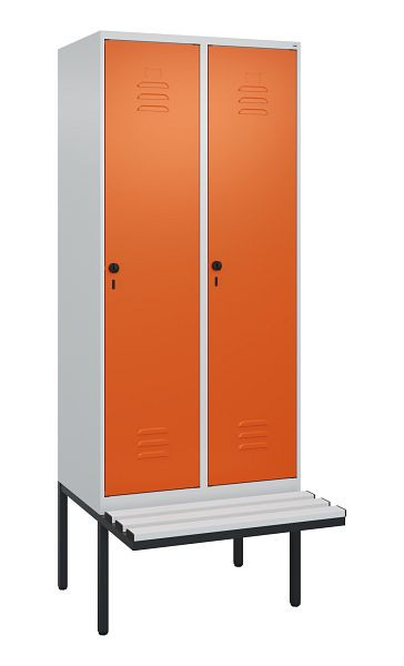 C+P Umkleidespind Classic PLUS, 2 Abteile, 2120x800x815mm, 7035/2004, Drehriegel, 0800407-22 S10121