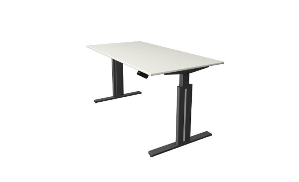 Kerkmann zit-statafel B 1600 x D 800 mm, elektrisch in hoogte verstelbaar van 720-1200 mm, met geheugenfunctie, 4 hoogtes op te slaan, wit, 10323310