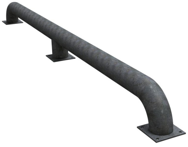 Schake vrachtwageninstaphulp, recht, gemaakt van Ø152,4x2,9mm ronde buis, totale lengte: ca. 3600mm, voor pluggen, thermisch verzinkt, 40157G