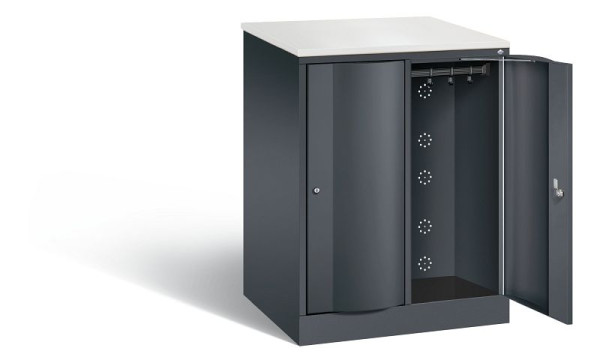 C+P XL lockerkast Resisto, H1077xB772xD640mm, kleur: zwart-grijs, 8271-273 S10031