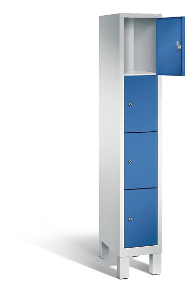 C+P lockerkast Evolo, H1850xB320xD500mm, kleur: lichtgrijs / gentiaanblauw, 48010-104 S10014