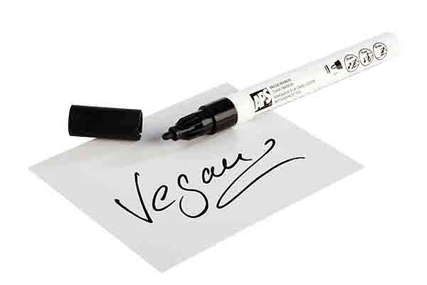 APS krijtstift, Ø 1 cm, hoogte: 13 cm, lijndikte: 2 mm, kleur: zwart, verpakking: 2 stuks, 71491