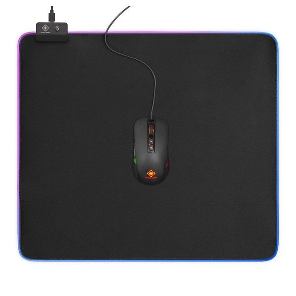 Deltaco XXL gaming-muismat RGB (45 x 40 cm, 6 x RGB-modi, 7 x statische modi), GAM-078