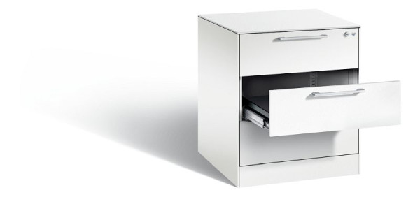 C+P archiefkast Asisto, H710xB562xD600mm, kleur: verkeerswit, beugelgreep, 146274-322 S10165
