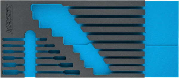Hazet 2-componenten zachtschuim inzetstuk, voor 163-520/15 Afmetingen / lengte: 392 mm x 172 mm Organisatiesysteem maat: 1/3+ (172 x 392 mm), 163-520L