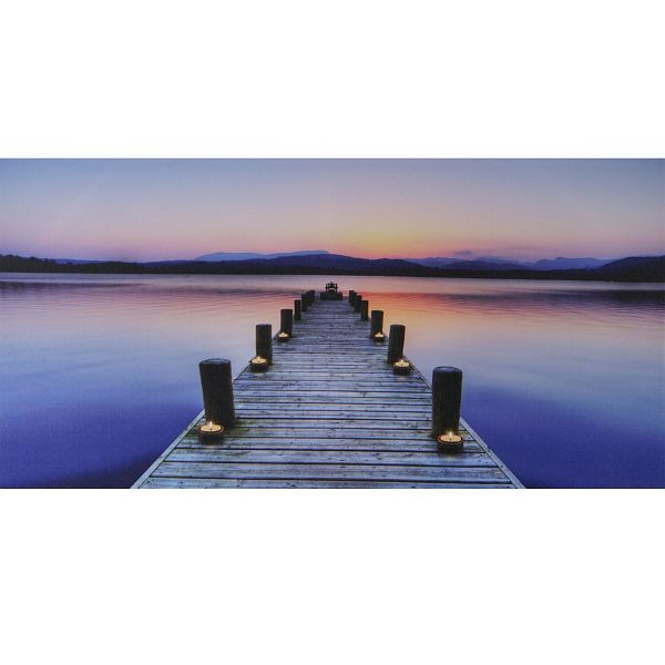 Mendler LED-foto, canvasfoto, verlichte foto, muurfoto, timer, 110x55cm brug, flikkerend, 36744