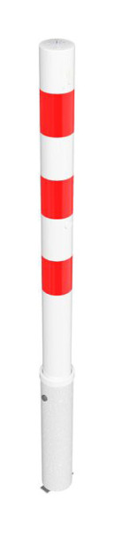 Schake afzetpaal, stalen buis Ø 76 x 2,6 mm, afneembaar, met profielcilinderslot, thermisch verzinkt en wit gecoat, 476ZB