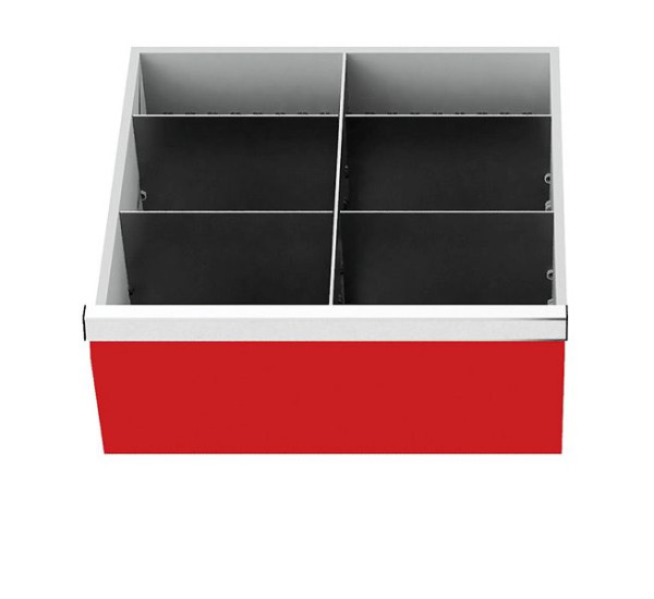 Bedrunka + Hirth lade-inzet, serie T500-4, middenvakrails, met tussenschotten, voor hoogte 200 mm, 146-144A