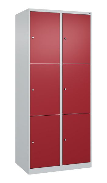 C+P Schließfachschrank Classic PLUS, 2 Abteile mit je 3 Fächern, 1850x800x500mm, 7035/3003, 080000-223 S10001
