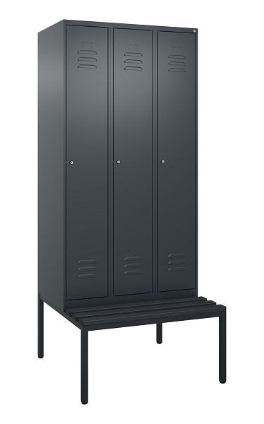 C+P luierkluis Classic PLUS met middenwand, 3 vakken, 2120x900x815mm, 7016/7016, cilindersloten, 0800507-30F S10027