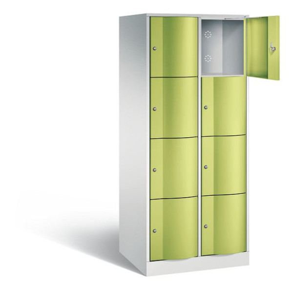 C+P XL lockerkast Resisto, H1950xB772xD640mm, kleur: lichtgrijs / virid groen, 8470-273 S10027