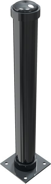 Schake-stijl bolder stalen buis Ø 108 mm, hoogte boven de grond 950 mm, totale lengte ca. 1300 mm, stationair, voor plugbevestiging, 497PB