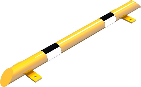 Schak-stootbeschermingsbalk, ronde stalen buis Ø 76 mm voor plugbevestiging, totale breedte: 1200 mm, 477_43BG