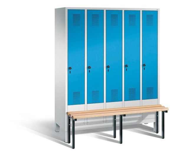 C+P locker Evolo, 5 compartimenten, H1850B1480T815 mm, lichtgrijs/lichtblauw, 48030-50 S10000