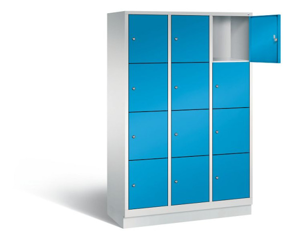 C+P lockerkast Evolo, H1800xB1200xD500mm, kleur: lichtgrijs/lichtblauw, 48020-324 S10007