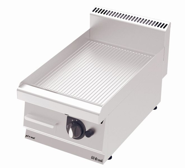 gel-o-mat Gas Grillplatte Edelstahl Gerillt, GO Cook 700, 5,2 kW Gas, GG4070G