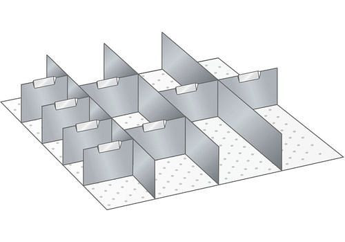 DENIOS diepwanden en verdelers (BxDxFH) 500x600x75mm, 11 schotten, 293831