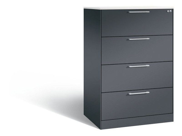 C+P hangarchiefkast Asisto, H1310xB800xD600mm, kleur: zwart-grijs, beugelgreep, 146223-412 S10487