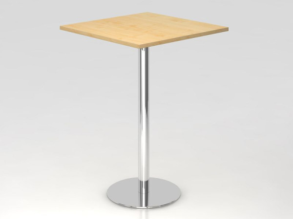 Hammerbacher bartafel 80x80cm esdoorn/chroom, verchroomd frame, VSTH88/3/C