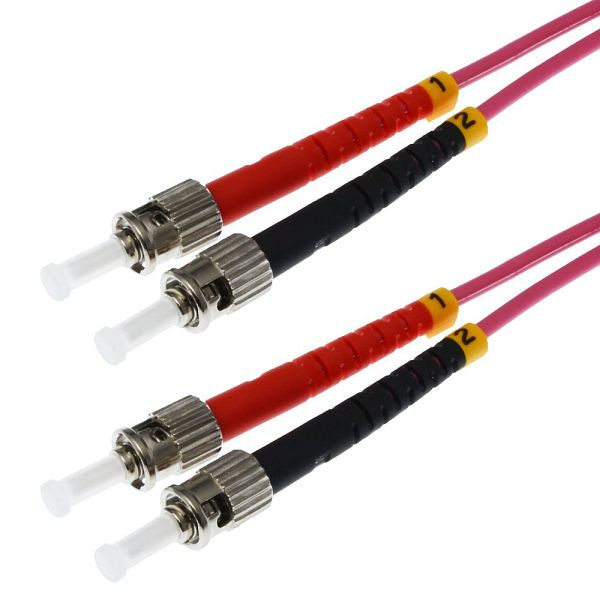 Helos glasvezel patchkabel ST/ST Duplex50/125µm OM4 heide violet 2.0m, 126423