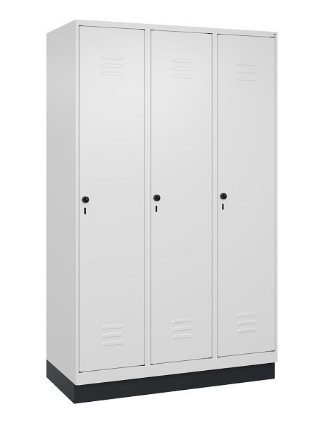 C+P luierkluis Classic PLUS met middenwand, bodem, 3 vakken, 1950x1200x500mm, 9016/9016, veiligheidsdraaigrendel, 080020-32F S10014